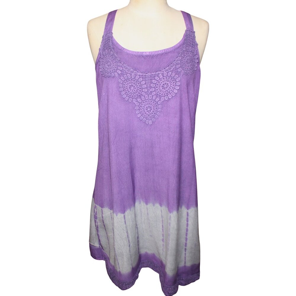 RAYA SUN Tie Dye Dress Sz S Boho Summer Midi Dress Hippie Lounge Vacation Wear
